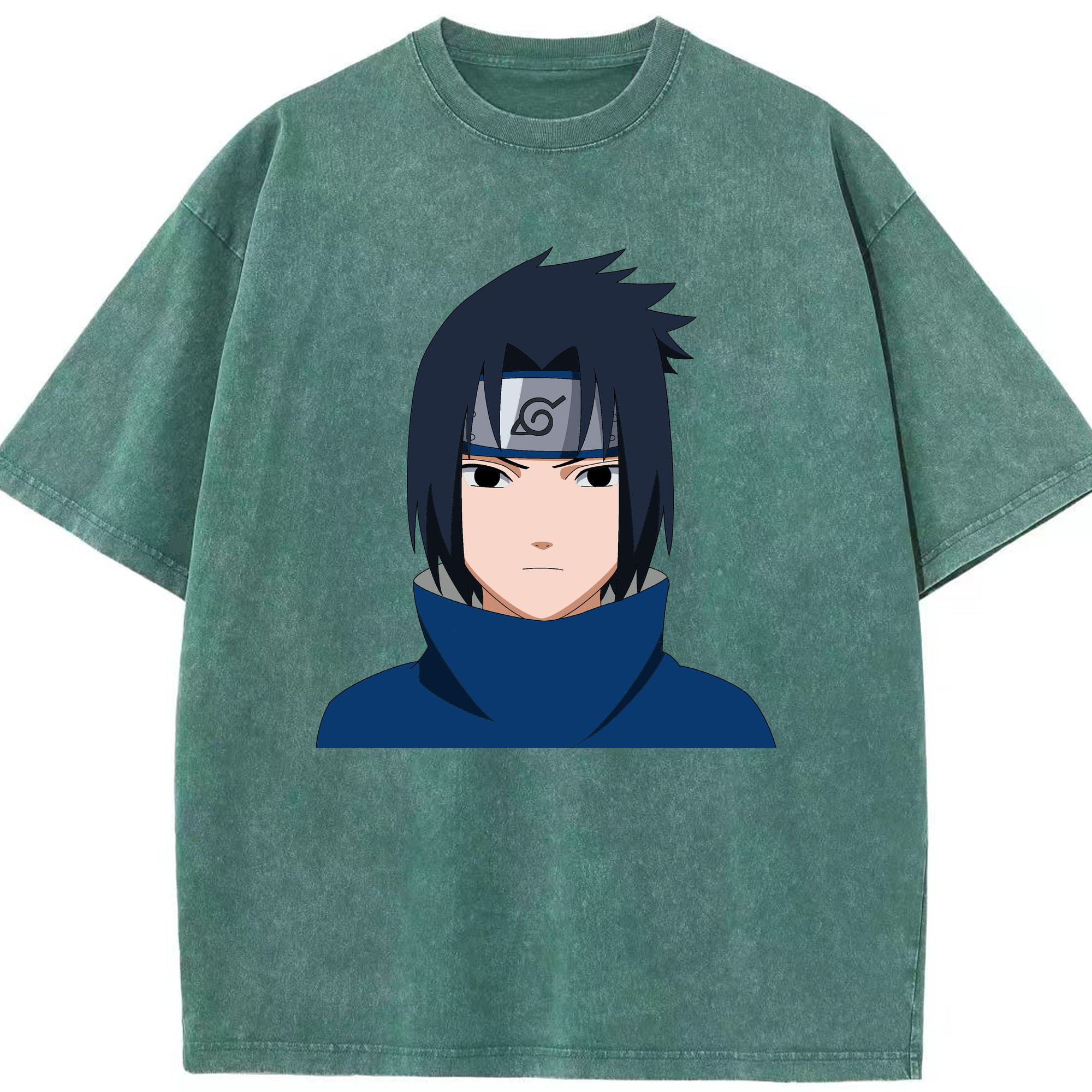 （画像用） NARUTO -ナルト- うちは サスケ Uchiha Sasuke 綿100% ヴィンテージ風 半袖Tシャツ（フロントプリント）
